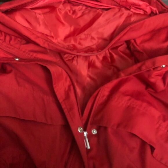 Jones New York Signature Women’s Medium Red Trench Rain Coat - Picture 8 of 10